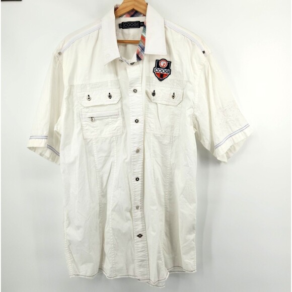 Coogi  Shirt Mens Size XL White  Short Sleeve - Picture 1 of 11